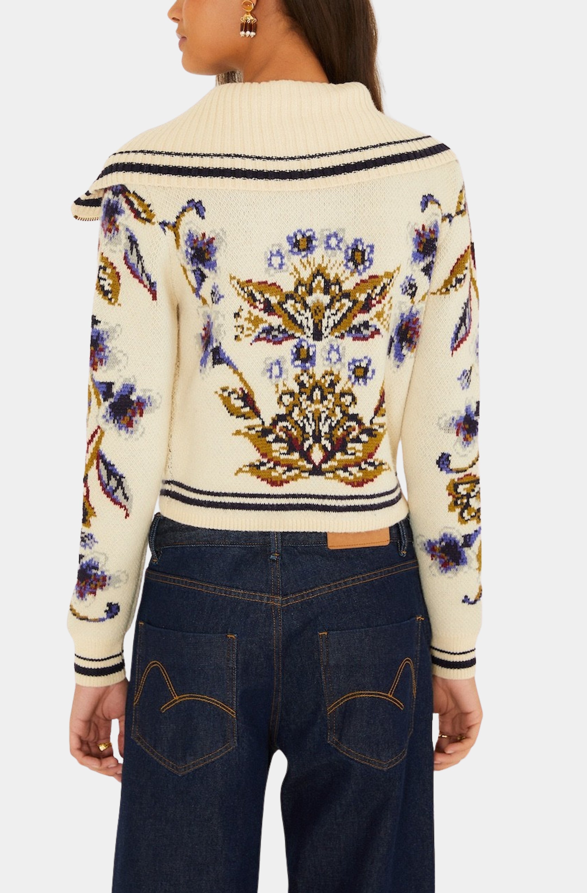 Golden Nature Off-White Knit Cardigan