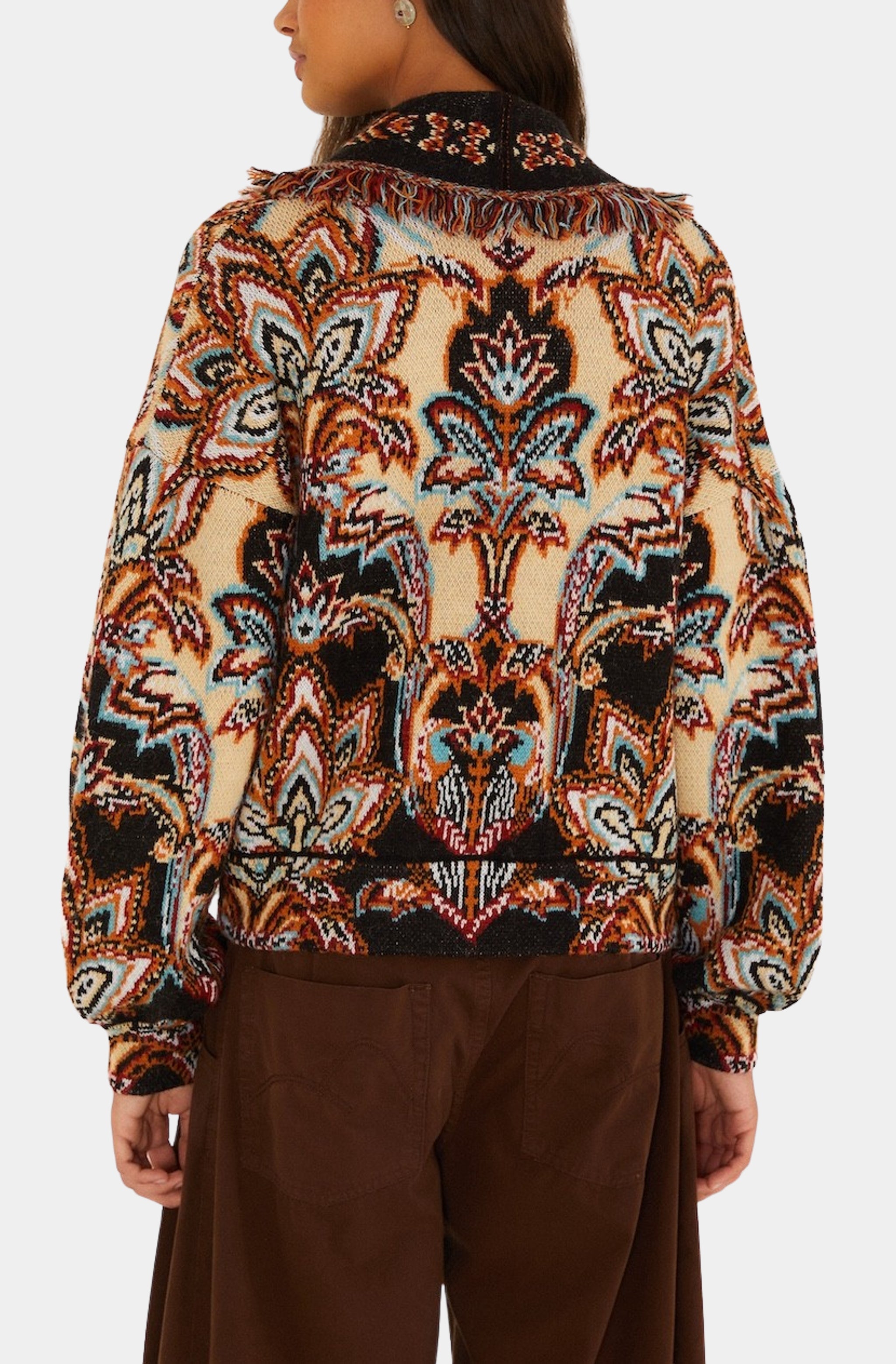 Tapestry Dream Cream Knit Fringe Cardigan