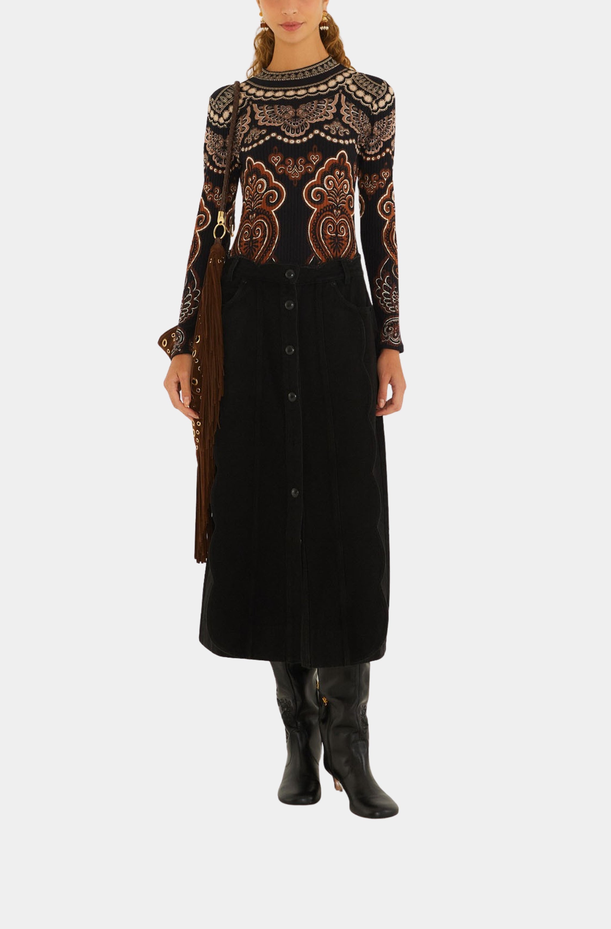Nicole Black Jersey Bodysuit
