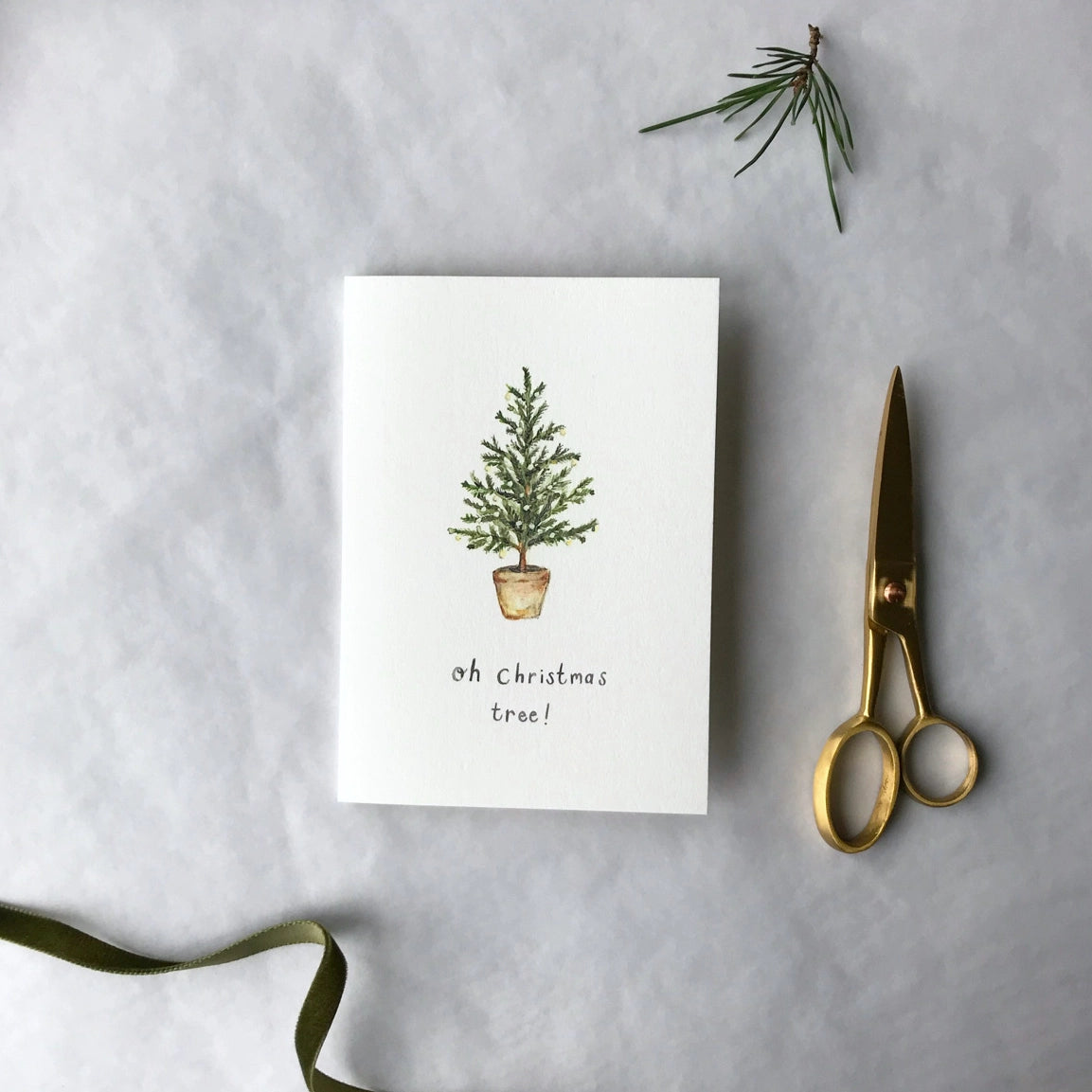 Oh Christmas Tree Watercolor Luxury Christmas Card