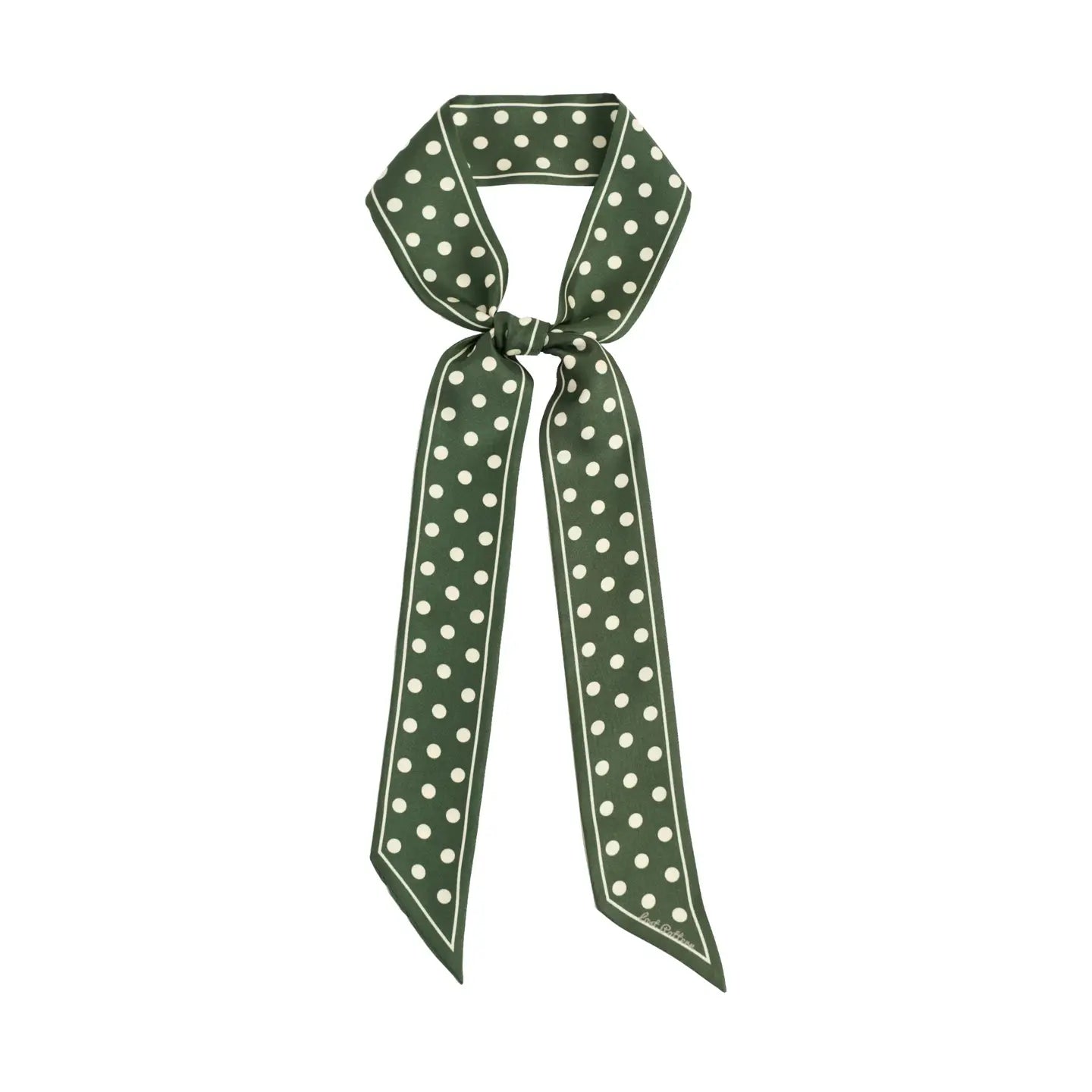 Retro Polka Silk Skinny Scarf