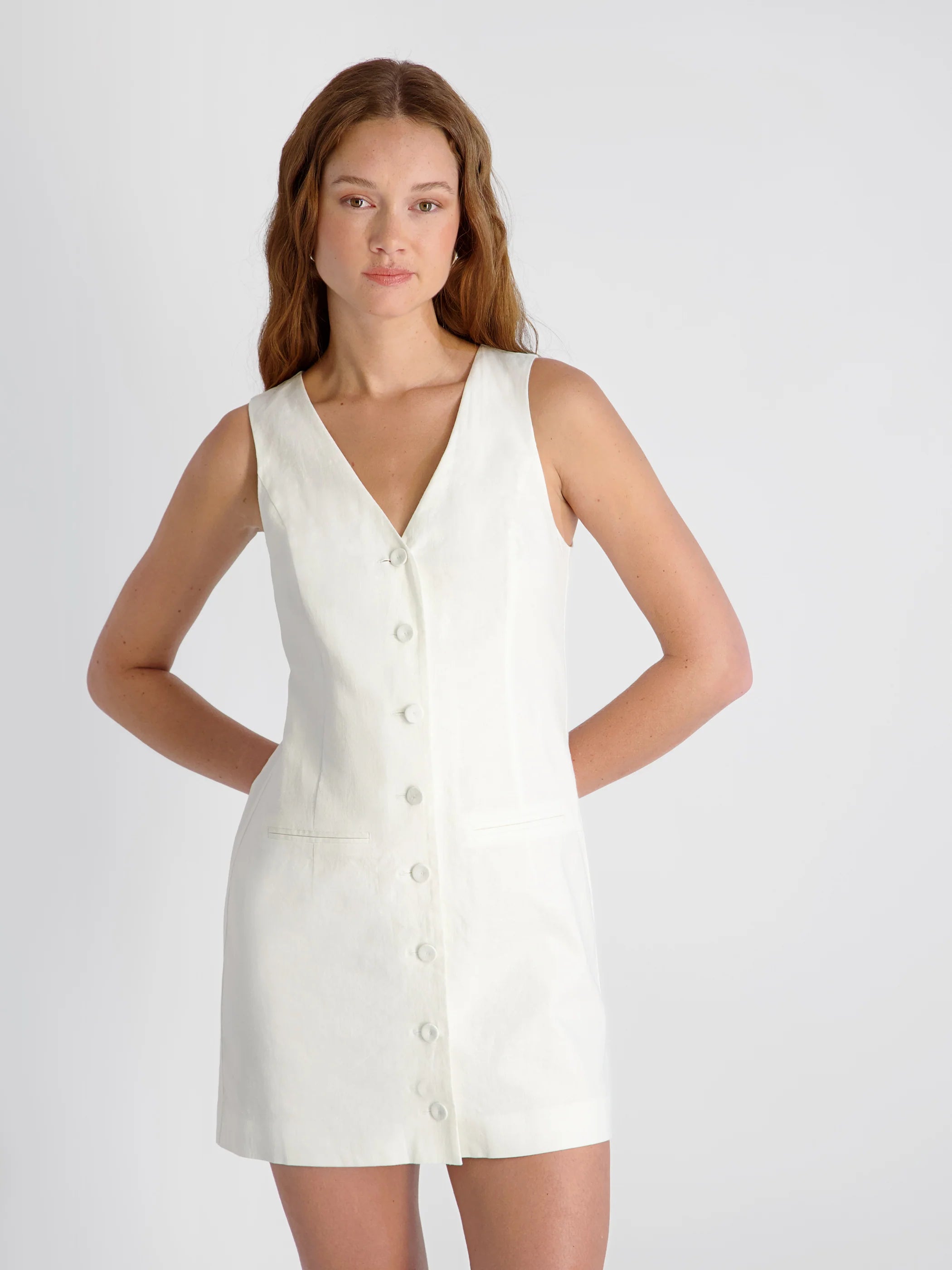 Aspen Linen Sleeveless A Line Mini Dress – Hemline Alpharetta
