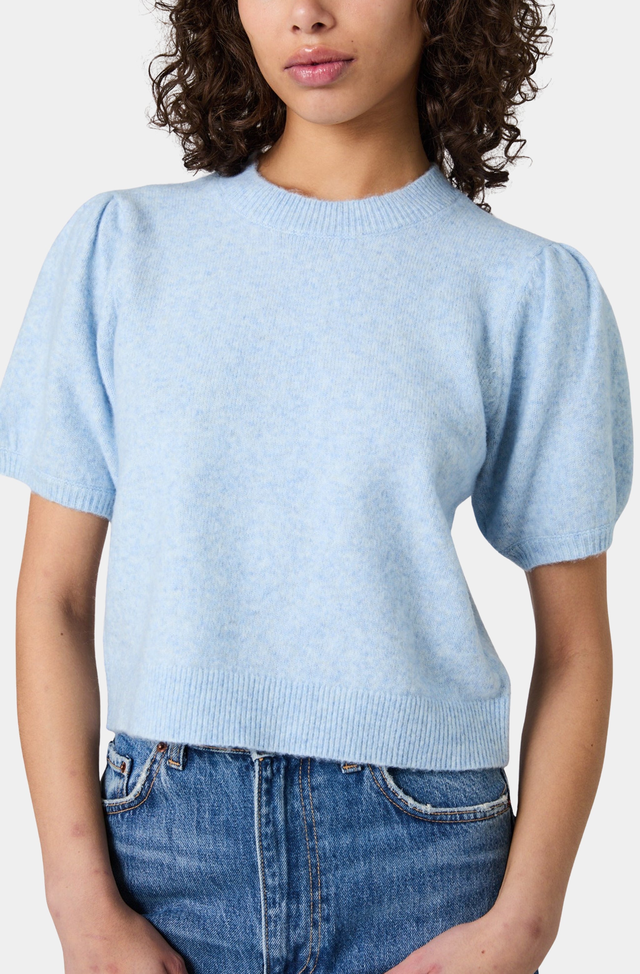 Yulia Knit Puff Sleeve Top