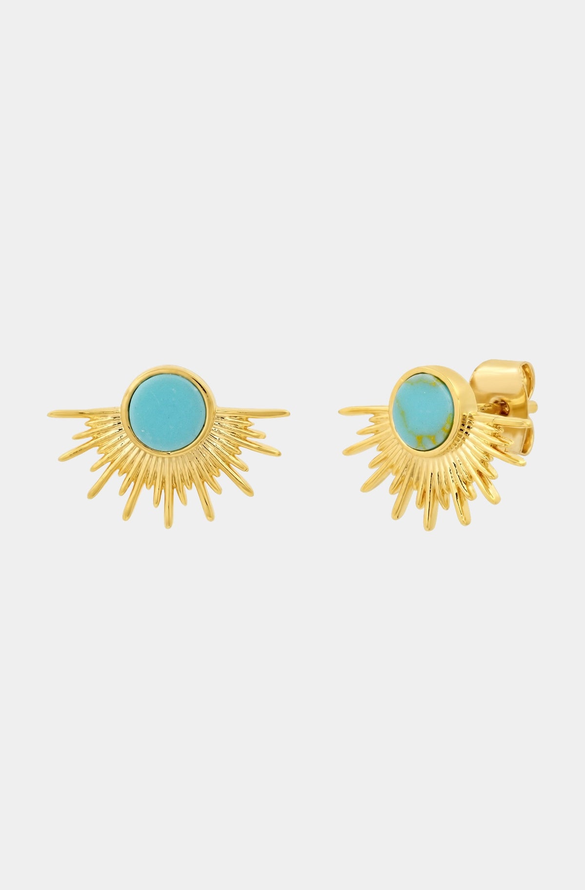 Art Deco Starburst Stud with Turquoise Stone