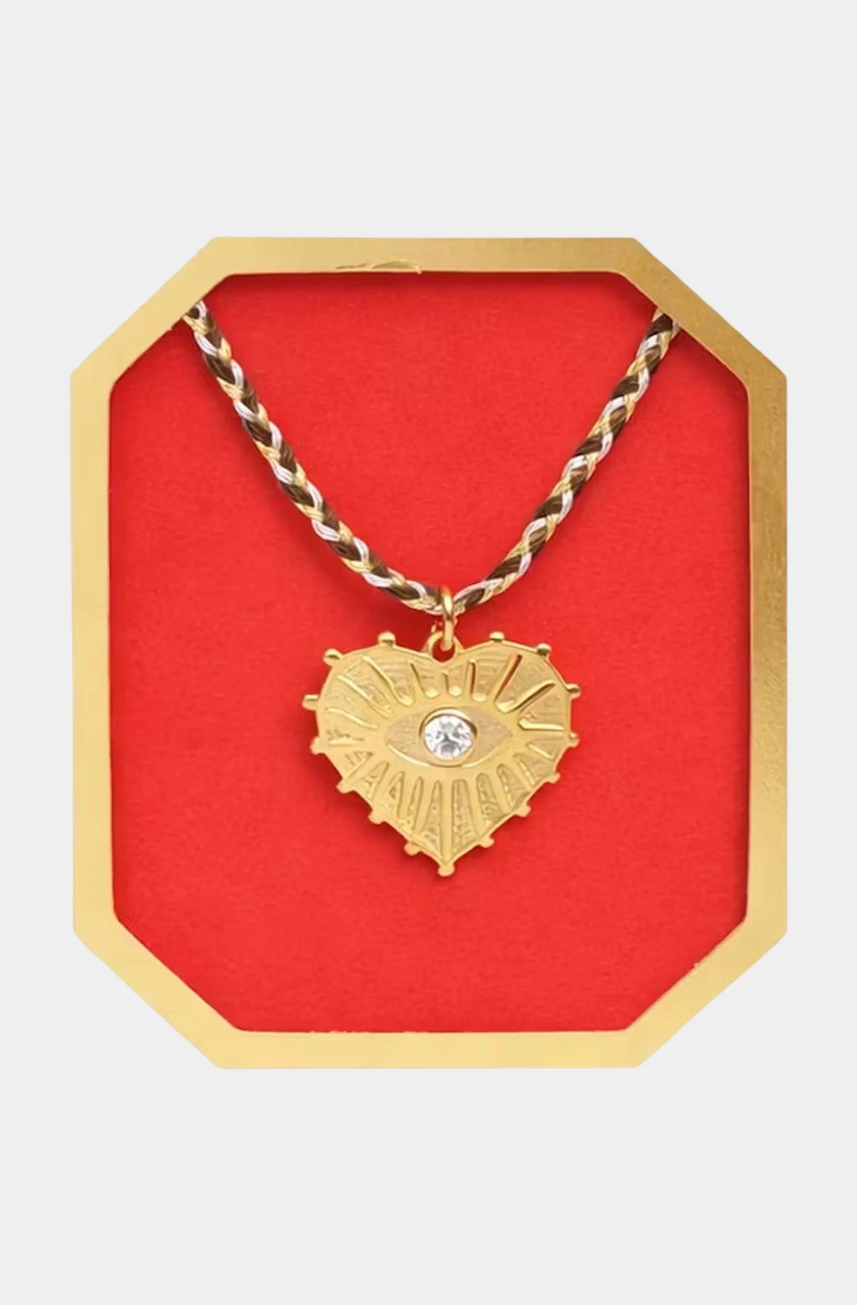 Heart Eye Corded Nylon Necklace