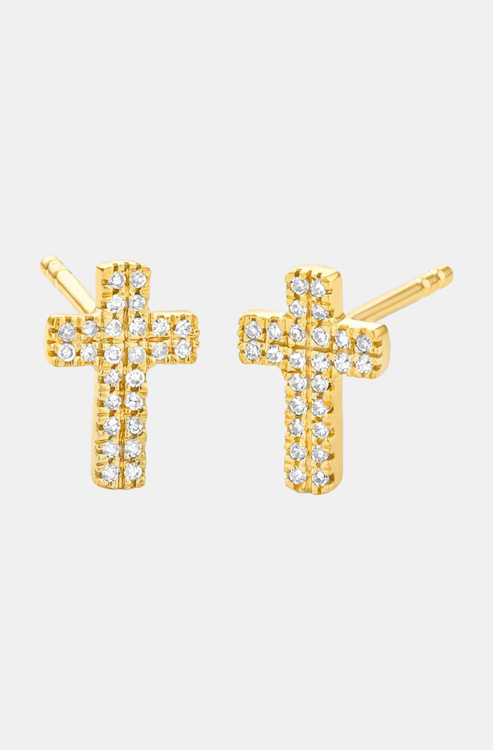 Small Cross Stud Earrings