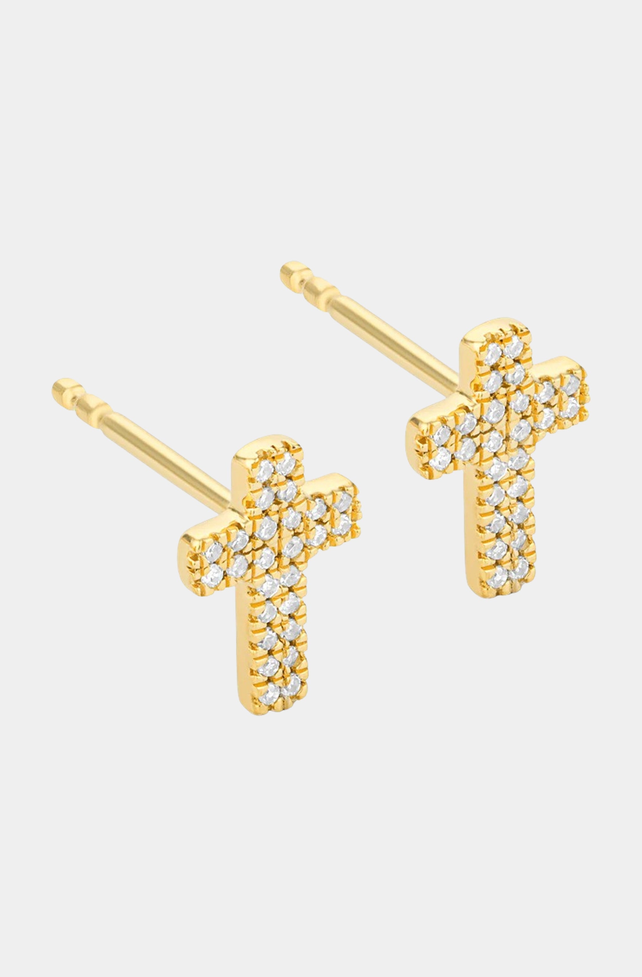 Small Cross Stud Earrings
