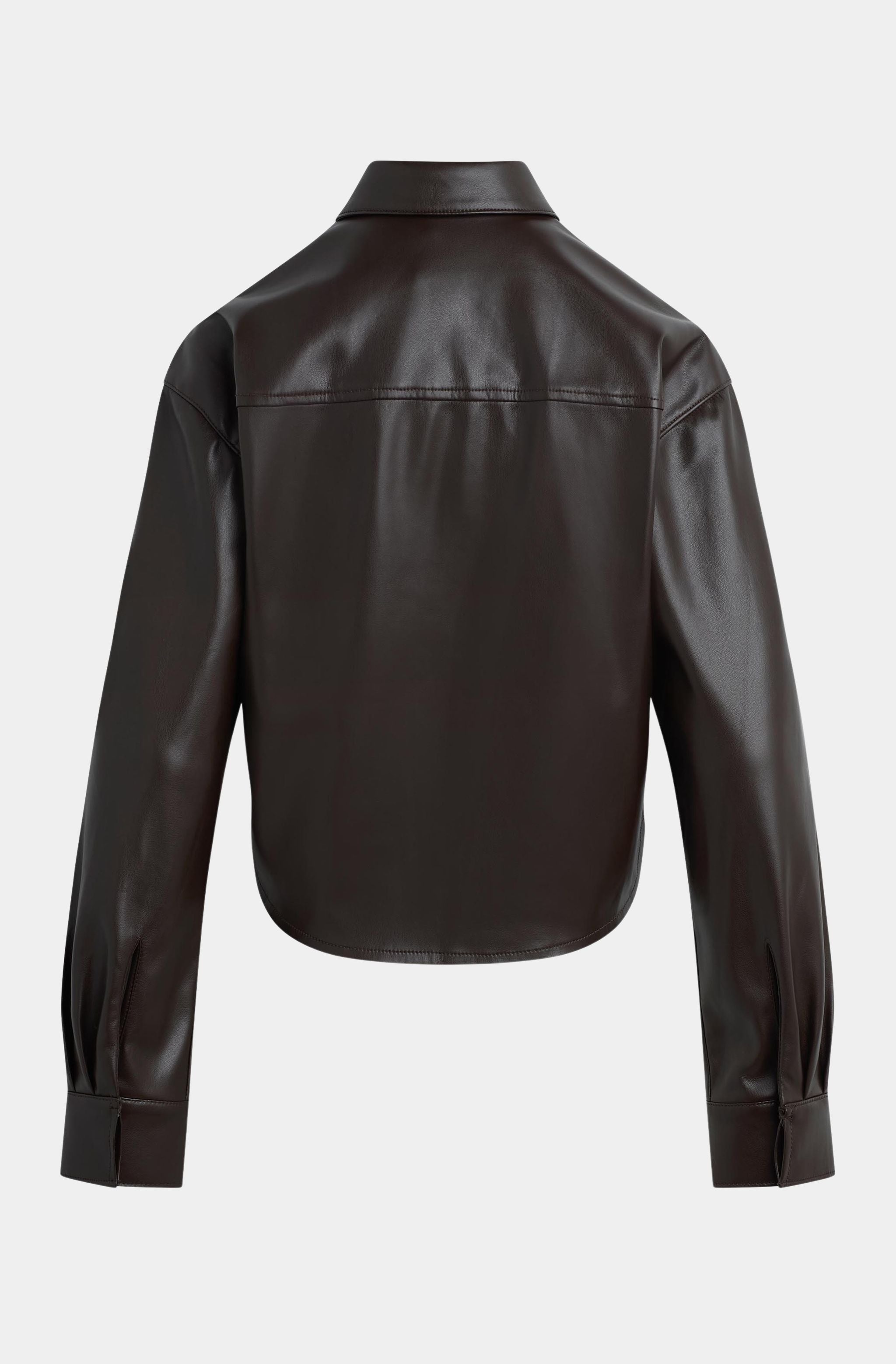The Vegan Leather Cropped Brady Shirt