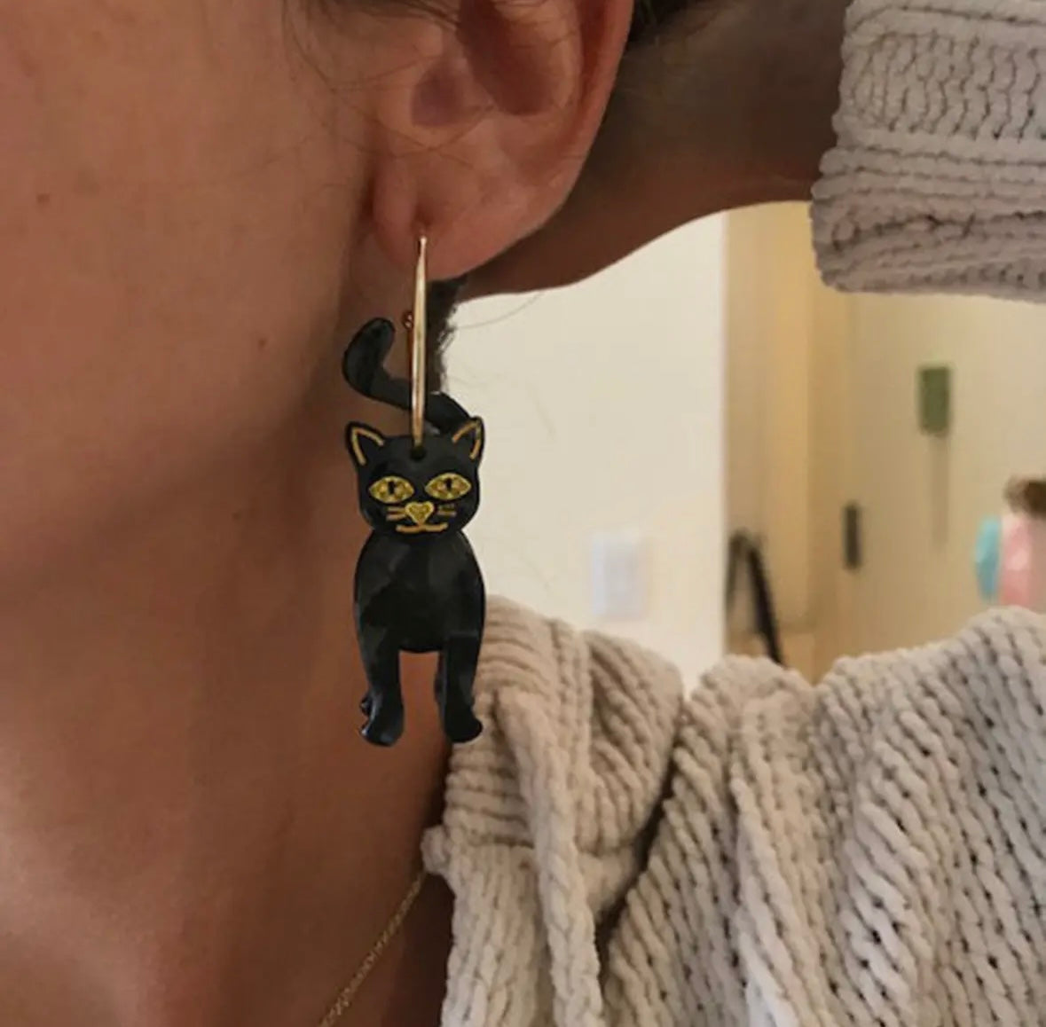 Black Cat Earrings