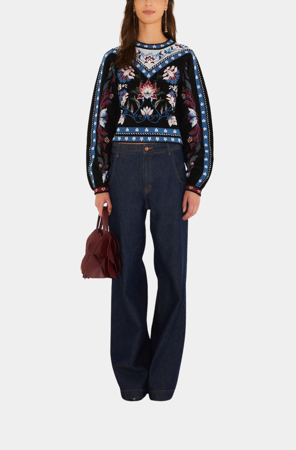 Natalia Burgundy Knit Sweater