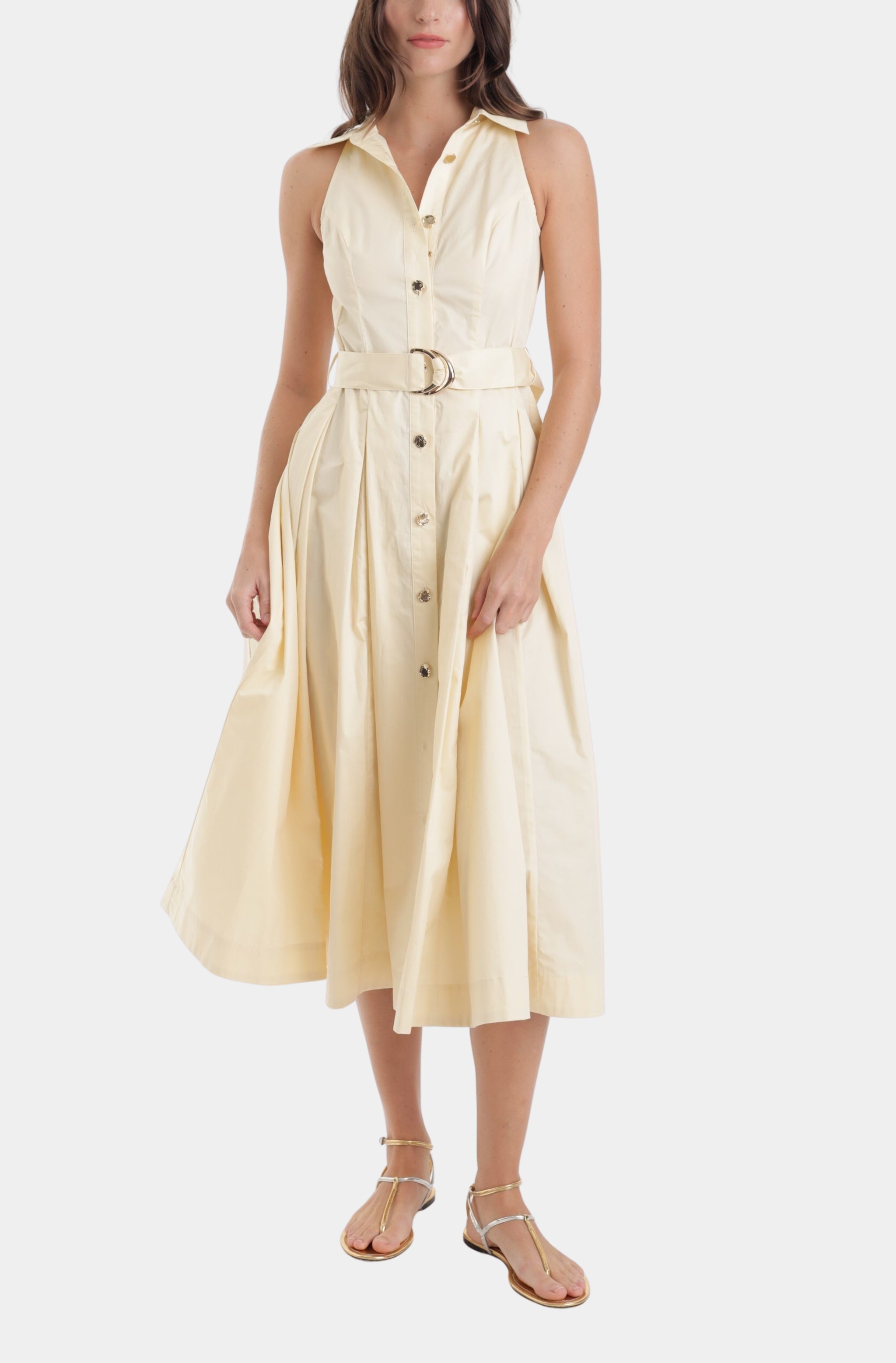 pastel solid dress Zarae Solid Collar Maxi Dress