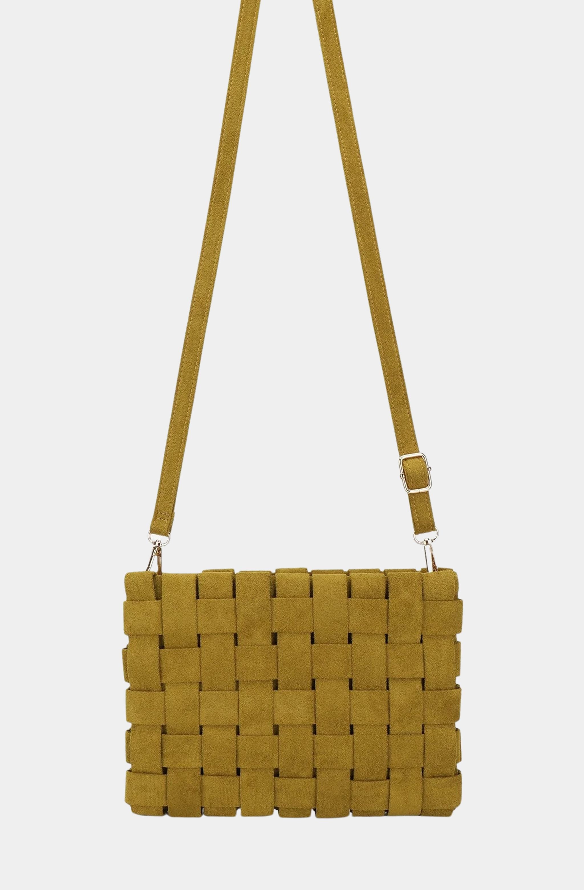 Lindy Clutch Woven Large Faux Suede
