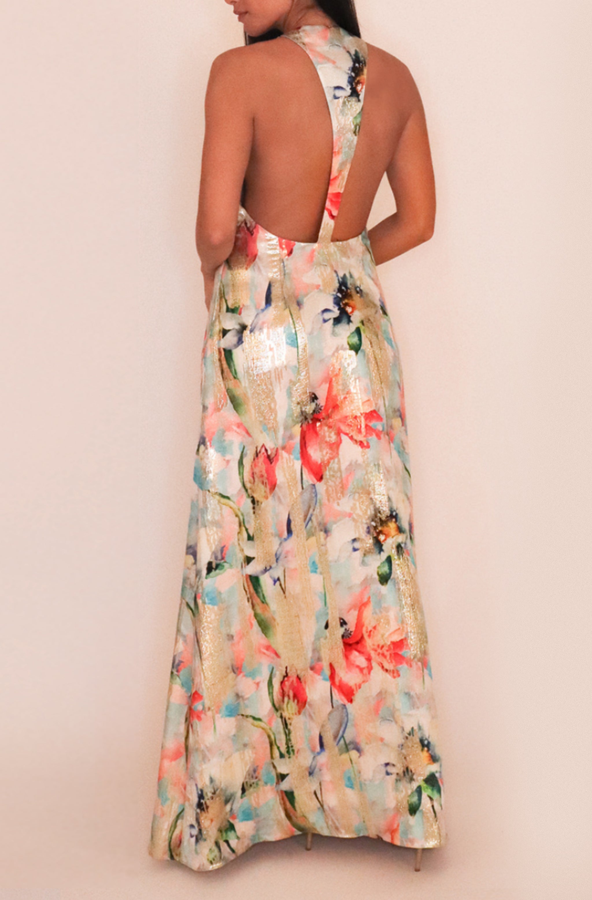 Printed Jacquard Gown
