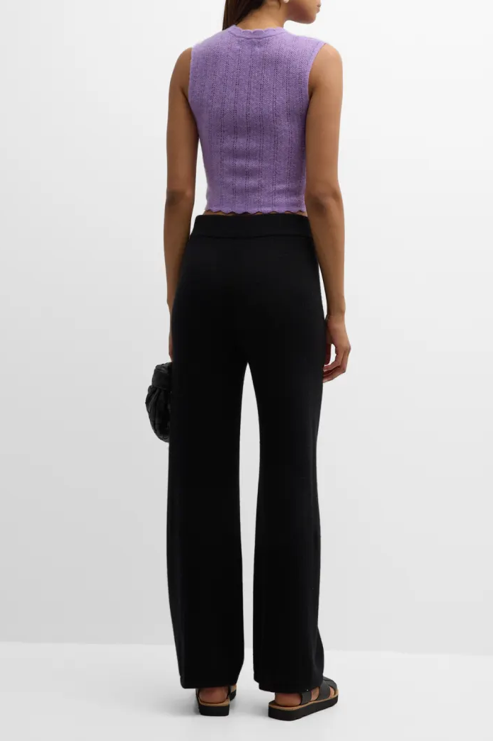 Cashmere Scalloped Crop Top