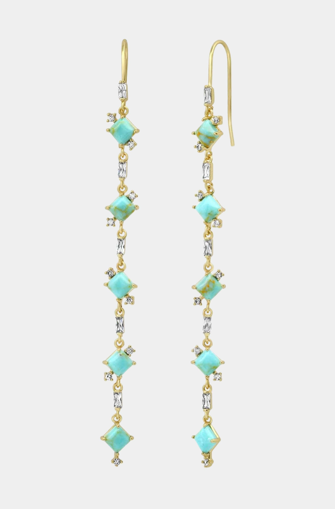 Linear Geometric Turquoise Earrings