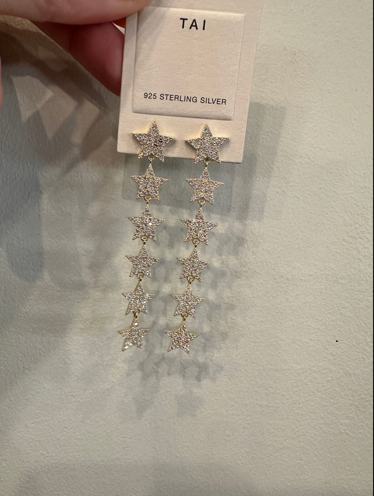 Drop Earrings with Multi CZ Stars