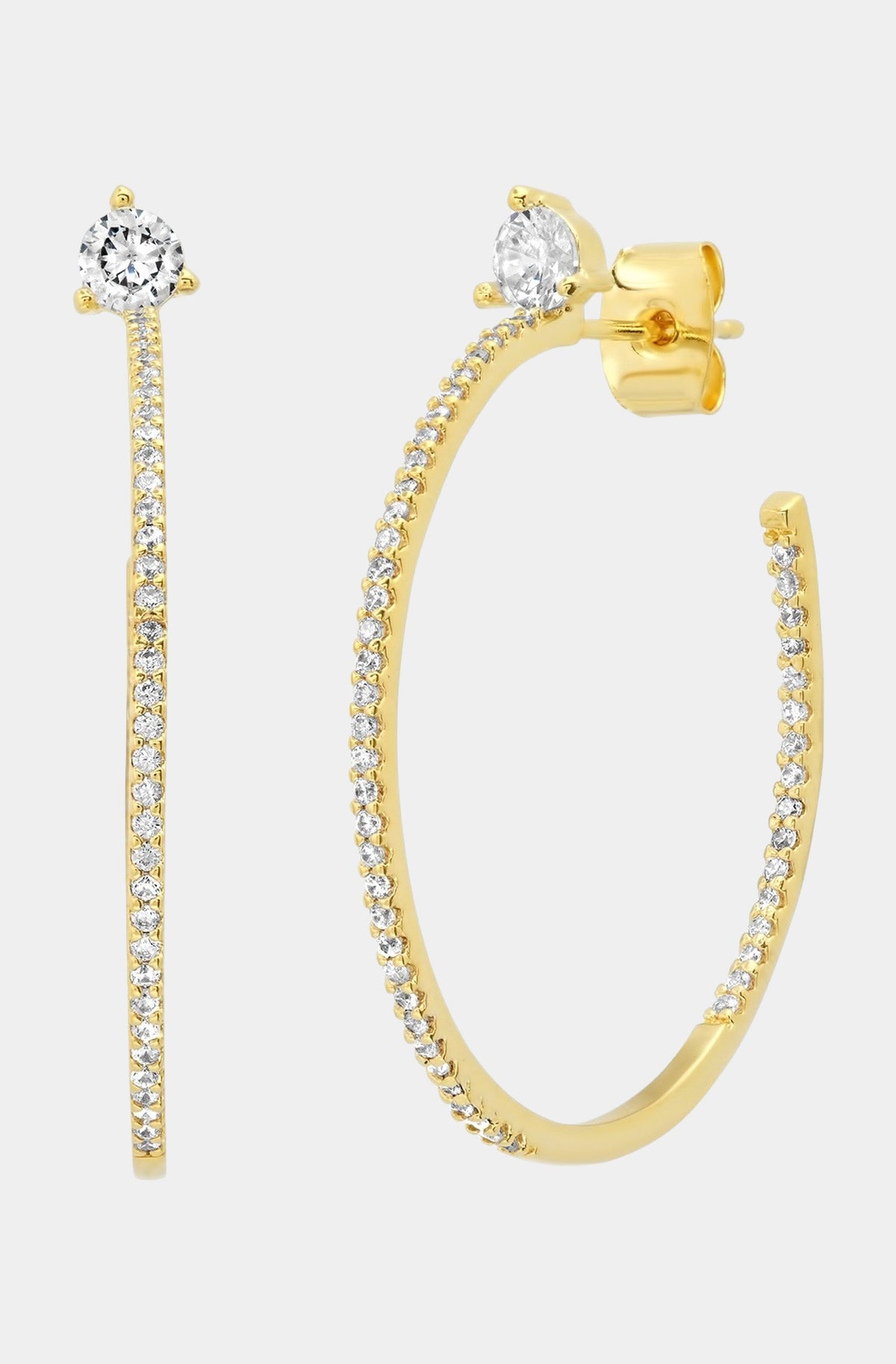 Large Pave CZ Stud Hoop