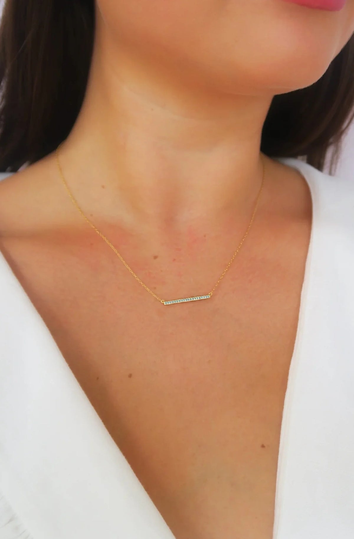 Micro Pave Bar Necklace