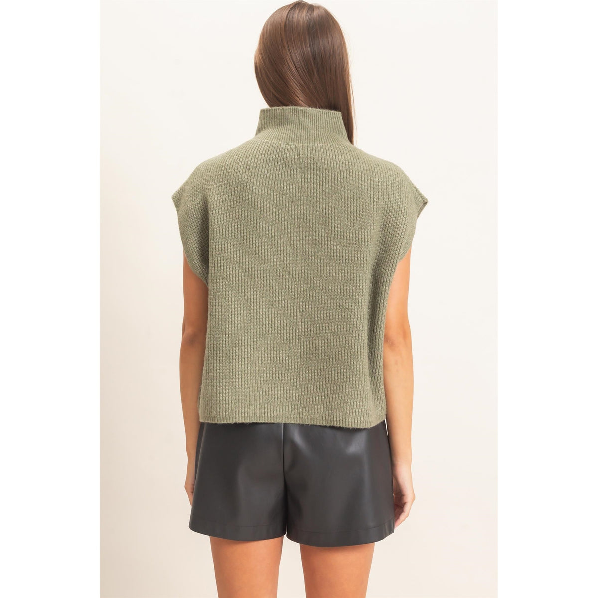 Sleeveless High Neck Sweater