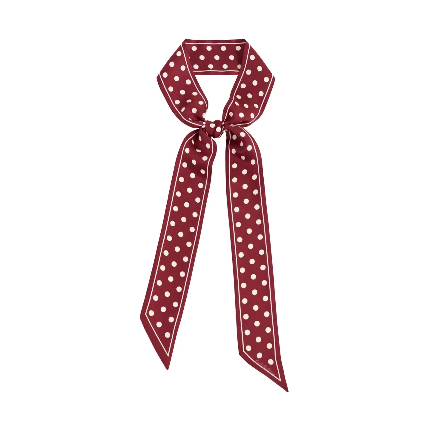 Retro Polka Silk Skinny Scarf