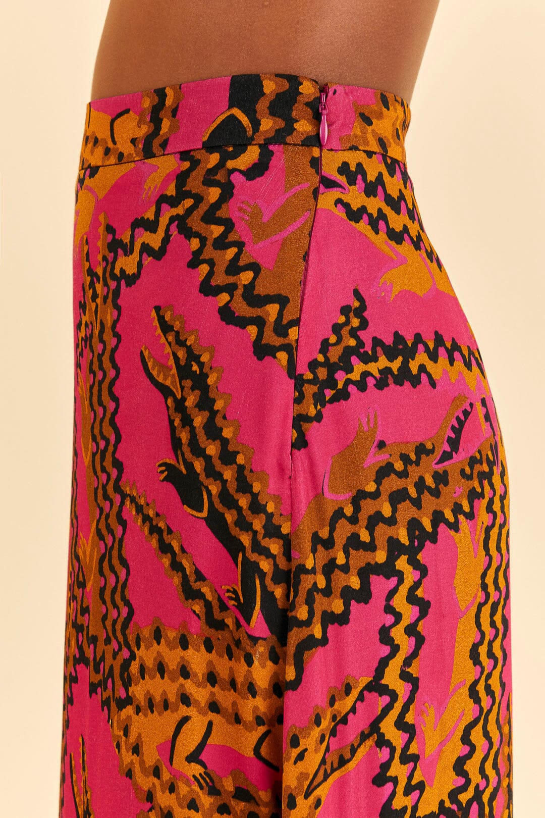 Croco Pink Midi Skirt