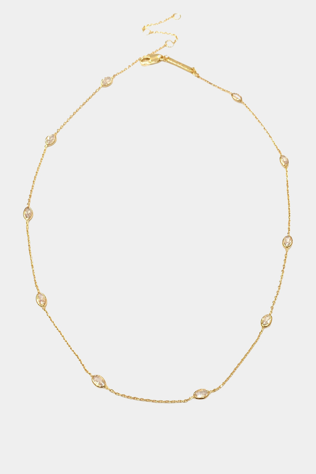 Theia Harper Short Oval Necklace in Gold Finish